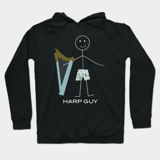 Funny Mens Harp Guy Hoodie